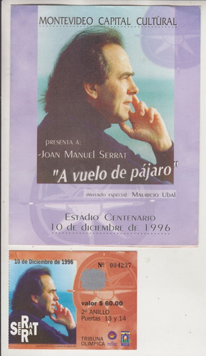 Memorabilia Concierto De Joan Manuel Serrat Montevideo 1996