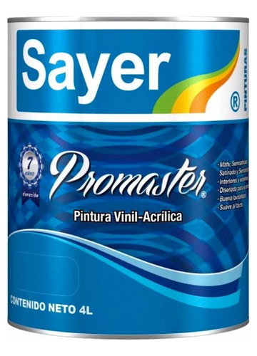 Pintura Vinilica Acrilica Promaster Lavable Bote 4 Litros