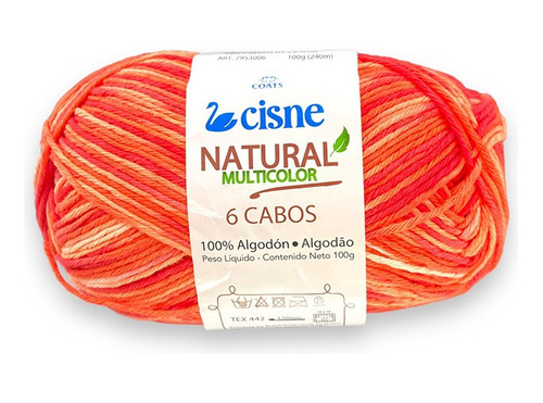 Hilo Cisne 100% Algodón 6 Cabos Multicolor-500gr Por Color 