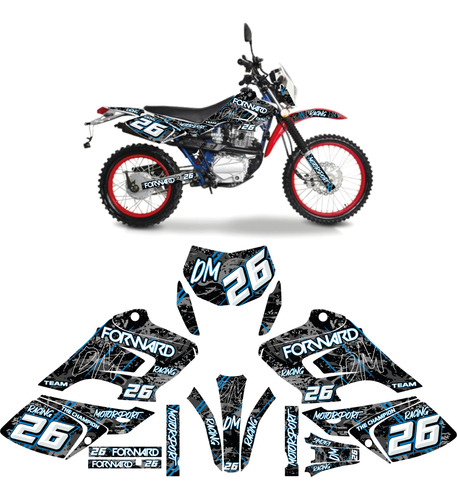 Kit De Graficos Stickers Para Dm 125 Racing 26 Azl