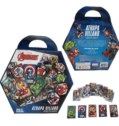 Juego Mesa Avengers  Atrapa Villanos Cartas Naipes Marvel 