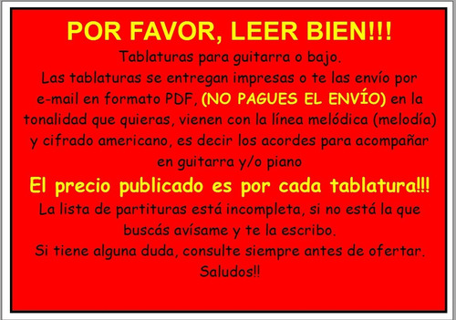 Tablaturas De Boleros Para Guitarra O Bajo