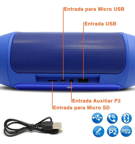 Imagem 2 de 5 de Caixa De Som Bluetooth Portátil 15w Usb Sd Aux Storm 2 Shutt