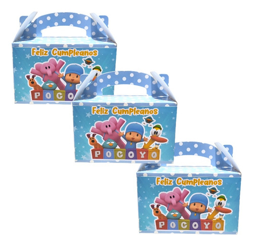 Caja Para Dulces Sorpresa Cumpleaños Pocoyo X6 Unidades