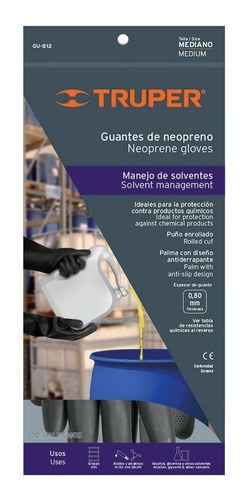 Imagen 7 de 9 de Guantes Caucho Manejo Quimicos Mediano Truper 14270
