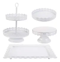 Comprar Bases Para Pasteles Juego De 4 Soportes Para Tartas De Metal