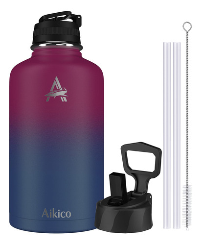 Botella Deportiva Acero Inoxidable Aikico Para Agua Tapa Al