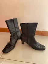 Comprar Botas Negras De Cuero Media Caña