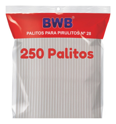 Kit 250 Palito De Pirulito Transparente 28cm Bwb Embalagens