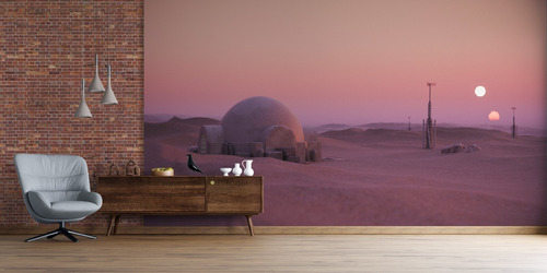 Vinil Adhesivo Fotomural Tapiz Desierto Tatooine Lars Home