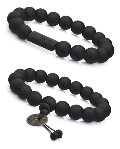 Fibo Steel 2 Piezas 11 Mm Pulsera De Cuentas De Madera Para 