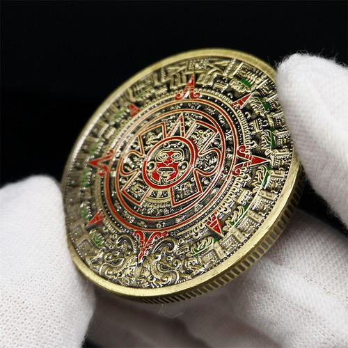 Imagen 12 de 12 de Moneda De Bronce Maya Pirámide Maya Medallón Conmemorativo