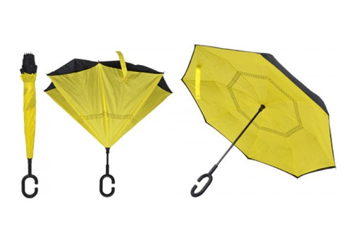 Paraguas Invertido Lluvia Reversible Upside Down Umbrella 