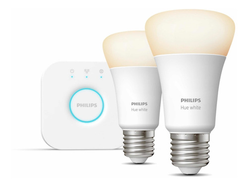 Kit Philips Hue Bridge + 2 Ampolletas Calidas Bluetooth