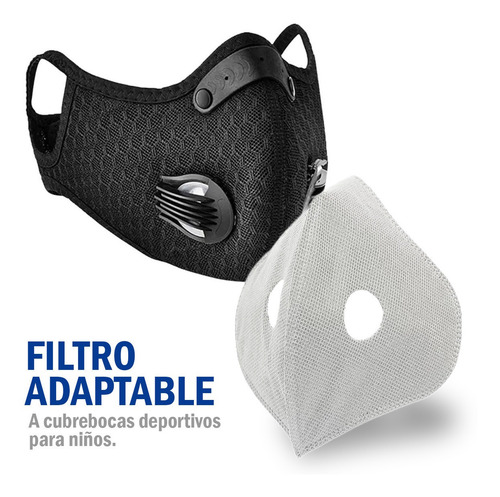 Imagen 6 de 10 de Filtro Repuesto Cubrebocas Deportivo Para Niños 10 Piezas