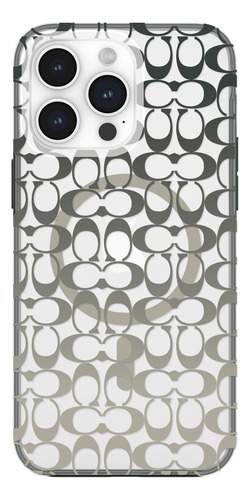 Capa Para iPhone 15 Pro Max Coach Signature Ombre Deep Fores