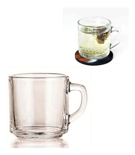 Taza Tarro De Vidrio Para Café Capuchino Crisa 320ml -12 Pz 