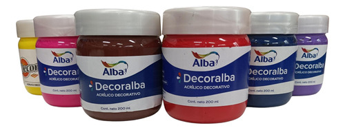 Acrilico Alba 200ml Colores Variados