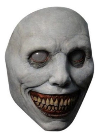 Halloween Horror Sonriente Máscara De Diablo De Ojos Blancos
