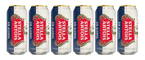 Cerveza Stella Artois Sin Alcohol Lata 474 Ml Pack X 6