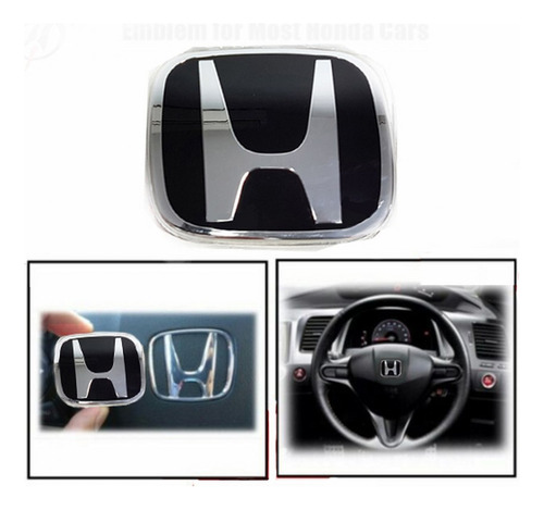 Honda City Fit Emblema H Volante Insignia Negra Negro