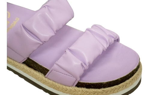 Imagen 5 de 7 de Sandalia Dama Mujer Huarache Corcho Morado Plataforma