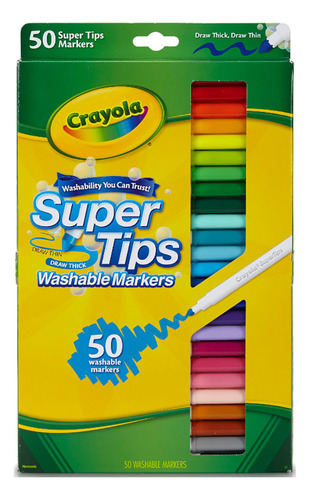  Marcadores Crayola Super Tips 50 Pzs Plumones Punta Conica