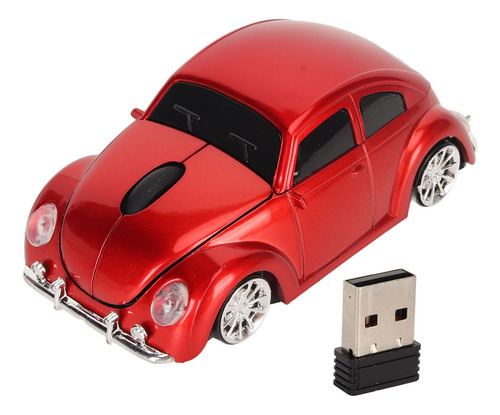 Ratón Inalámbrico Rojo Estilo Coche Deportivo Con Receptor