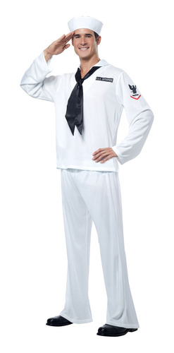 Disfraz Para Hombre Marinero Blanco Talla L - Halloween