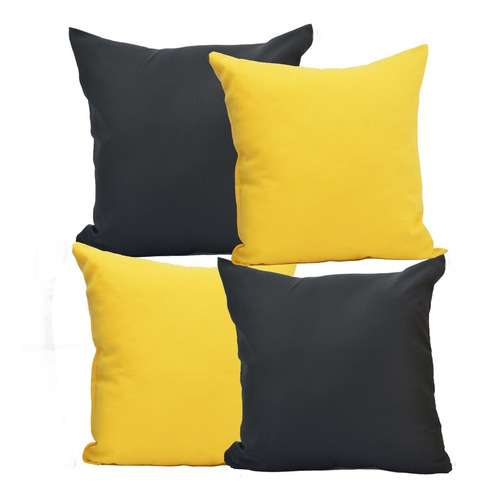 4 Almofadas Decorativas Com Ziper/enchimento/fibra 40x40 Cm