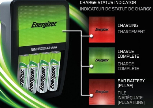 Imagen 4 de 4 de Cargador Energizer Maxi Aa Aaa + 2 X Pilas Recargables Aa
