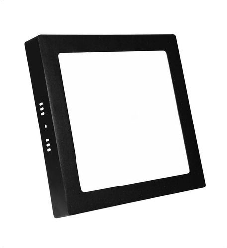 Pack 10 Focos Led Panel Cuadrado Sobrepuesto Negro 24w 220v Estructura Negro Blanco Cálido 3000-3500 °K