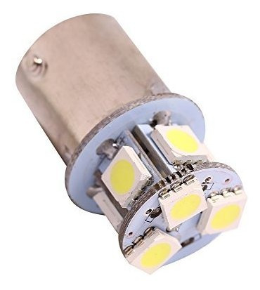 Imagen 6 de 6 de Qiilu 2pcs Blanco Ba15s R5 W 1156 5050 8smd Led Coche Luces