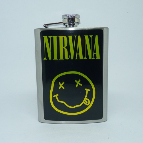 Cantil Porta Bebida De Bolso Nirvana Aço 210 Ml