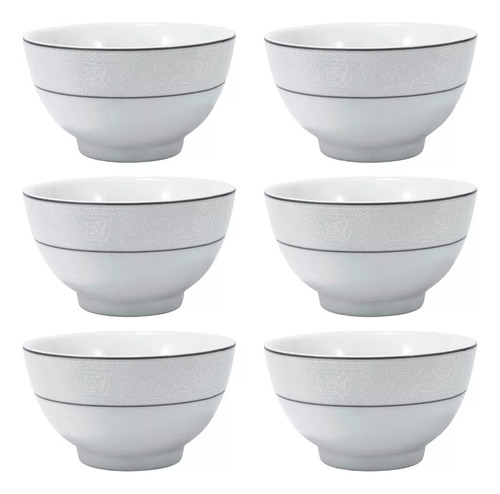6 Tigelas Bowls De Porcelana Martha 13cm 500ml Schmidt