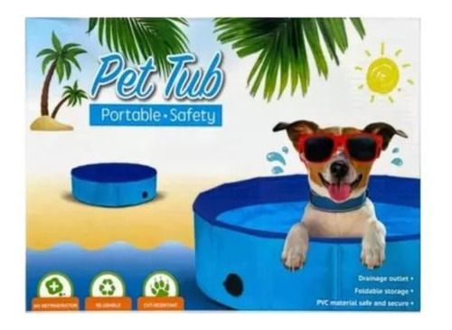 Alberca Plegable Piscina Perro Mascota Bañera Baño 80x30 Cm