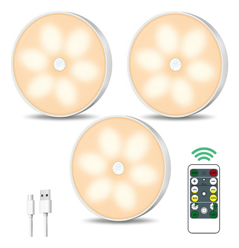 Luces Led Cálidas Con Sensor Y Control Remoto