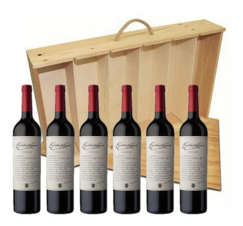 Estuche Madera Vino Escorihuela Gascon Sangiovese X 6