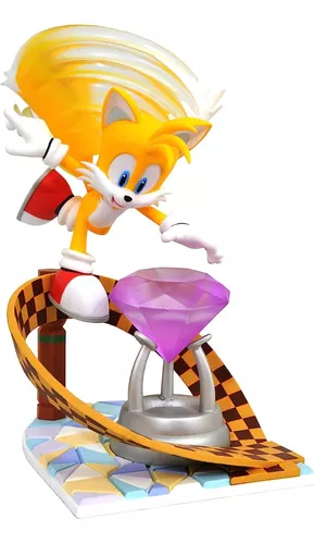 Estátua Tails Gallery Diorama Diamond Sonic Original Lacrada