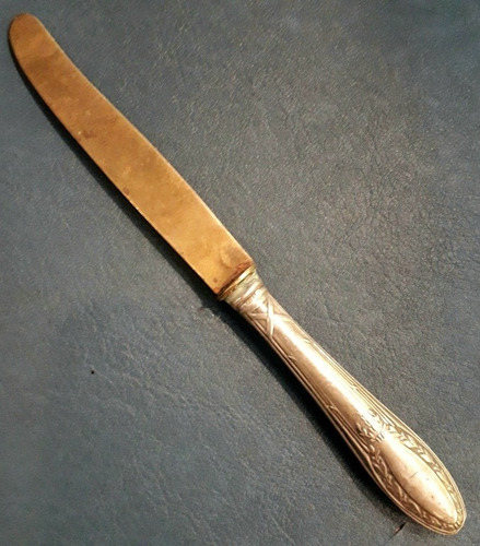 Cuchillo Plata 800 Punzon Aleman Corona 17 Cm Hoja De 9 Cm