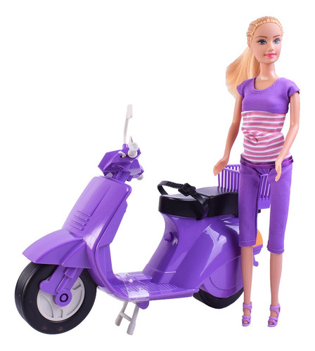 Imagen 4 de 7 de Muñeca Paloma 30 Cm Con Su Scooter El Duende Azul