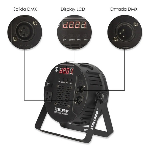 Imagen 5 de 9 de Steelpro - Cañon Par Led 40 X 3 Watts - Rgb 3 En 1 - 403-mpr