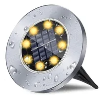 Comprar Foco Luz Solar Para Jardin Piso Embutir A Bateria 8 Led Ax ® Color de la luz Blanco frío