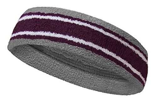 Couver Terry Striped Basketball Headband Sweatband  1 Piece