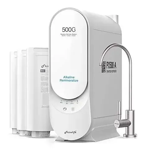 Purificateur D'eau Frizzlife 10 Tasses - Filtre 5 étapes, Rappel électronique, Vitesse Réglable, Réduction Chlore/métaux/mauvais Goût - 8