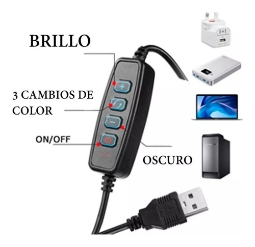 Aro De Luz Led 26cm + Trípode 2m + Adaptador Celular Camara