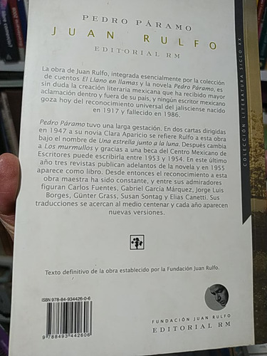 Pedro Páramo Juan Rulfo Ed. Rm Colección Literatura Siglo X (Reacondicionado)
