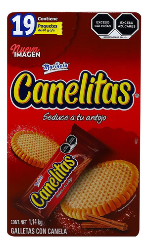 Canelitas Marinela 19 Piezas De 60 Gramos Cada Uno