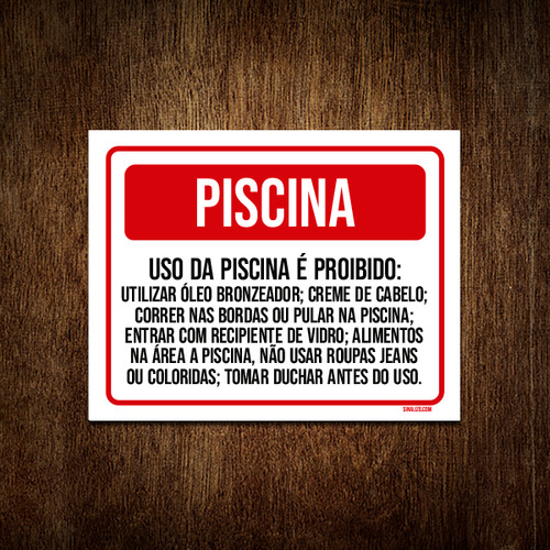 Cartel de señalización del kit 5, con reglas y regulaciones de la piscina, rojo