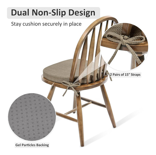 - Juego De 4 Cojines Silla De Comedor Windsor Asiento D...